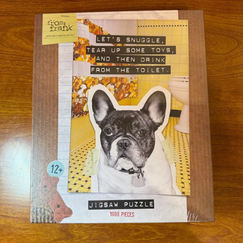 Go! Games, GC 1000pc Jigsaw Puzzle From Frank French Bulldog Toilet - NEW